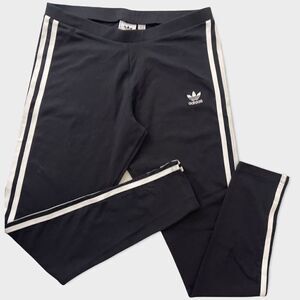 Adidas Women’s Essentials 3-Stripe Full Length Cotton Leggings, Size M - Black
